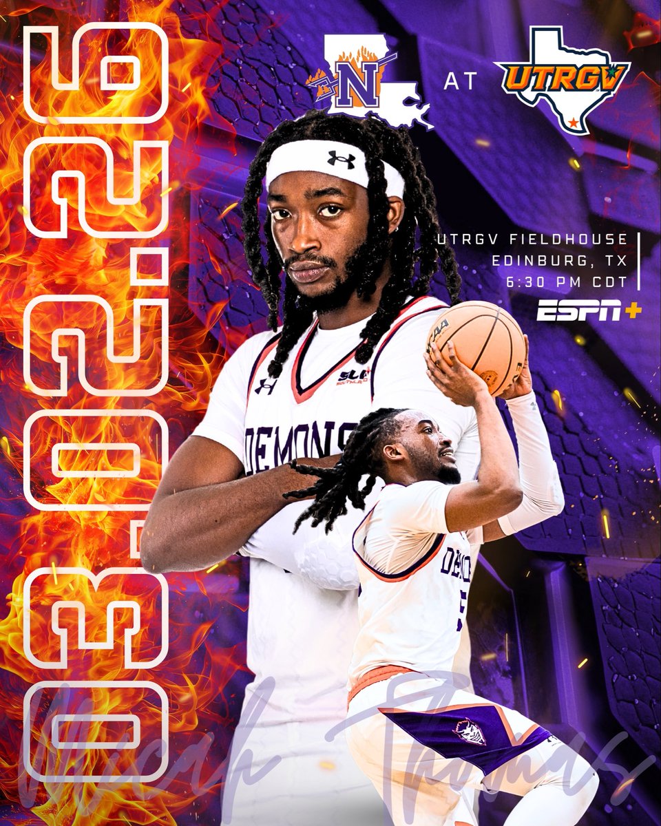 NSUDemonsMBB's tweet image. Season finale in Edinburg

🆚 UTRGV
🕡 6:30 p.m.
📍 Edinburg, Texas
🏟️ UTRGV Fieldhouse
📺 bit.ly/4aK6fTj
📊 bit.ly/4sdRe26 

#ForkEm x #DemonTime