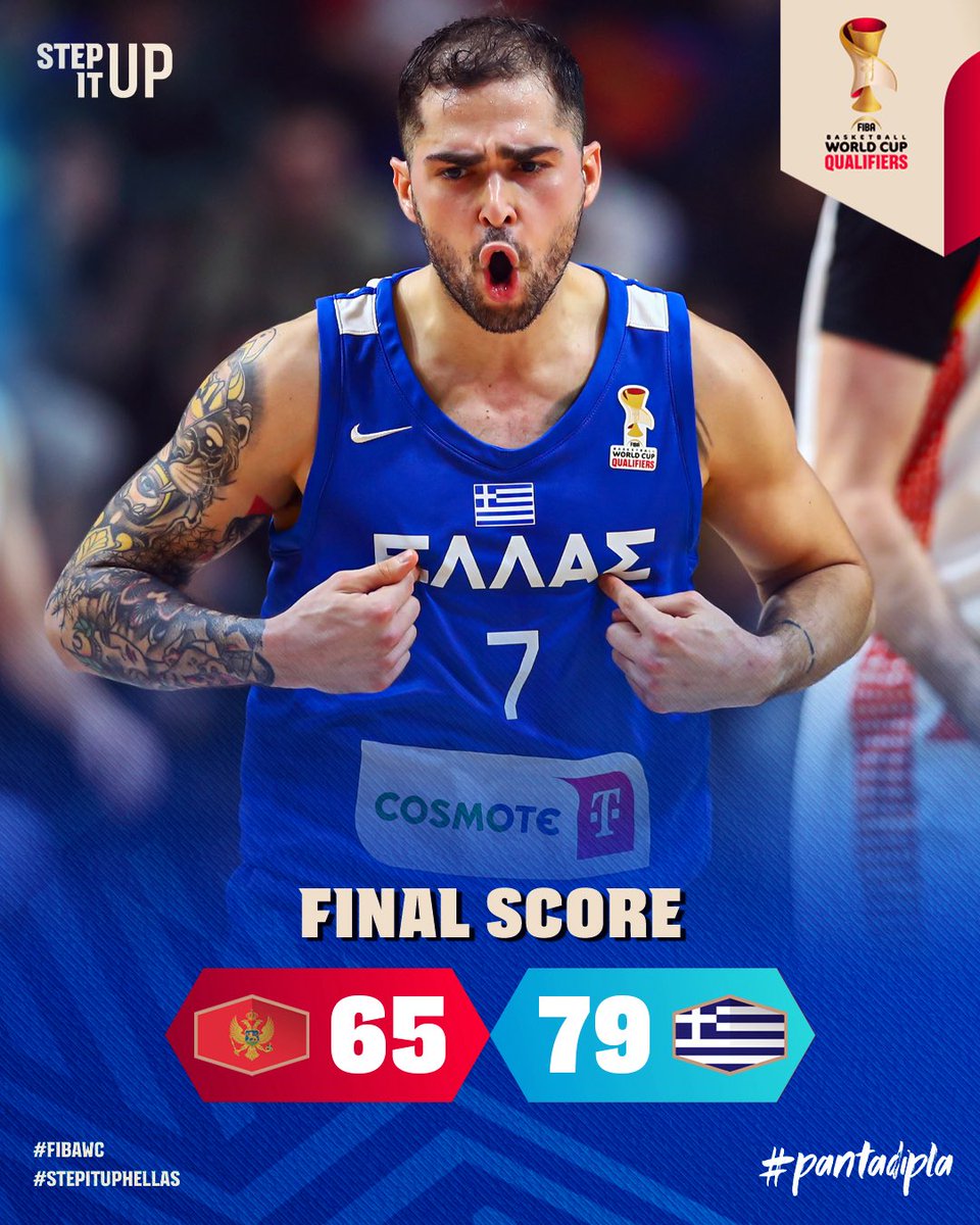 HellenicBF's tweet image. Η Ελλάδα νίκησε 79-65 το Μαυροβούνιο εκτός έδρας και βρίσκεται πλέον στο 3-1 και στην κορυφή του ομίλου της στην πορεία για το Παγκόσμιο Κύπελλο 2027. 🇬🇷🏀

basket.gr/main-slider/et…

#FIBAWC #PantaDipla #StepItUp #HellasBasketball