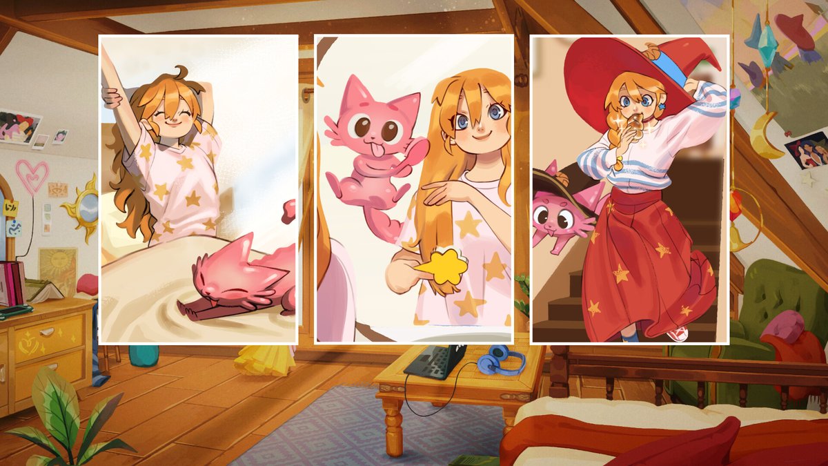 OfficialPhenexa's tweet photo. The 90s anime-inspired art in #TheWitchsBakery is SOO beautiful! You play as a witch-baker in Paris who's healing hearts through magic bread while managing your cozy shop. The way to someone's heart is definitely through their stomach @silverliningint 🥰 Vid here 👇 https://t.co/bWsGJrsOKR