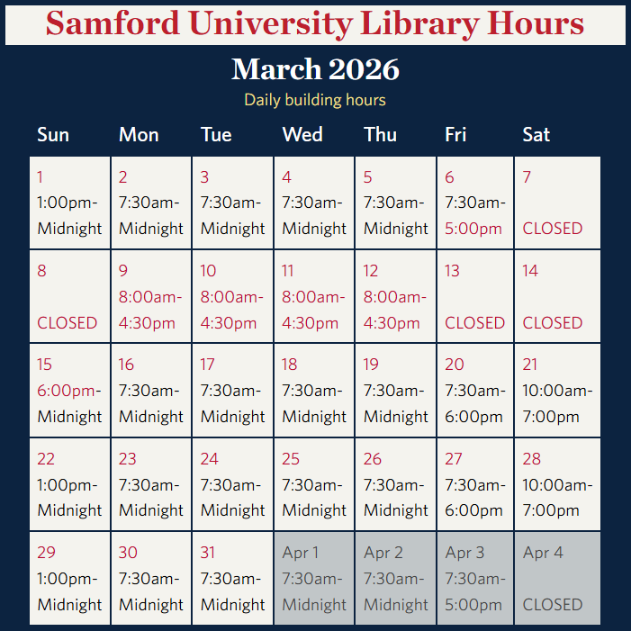 Samford Library tweet media