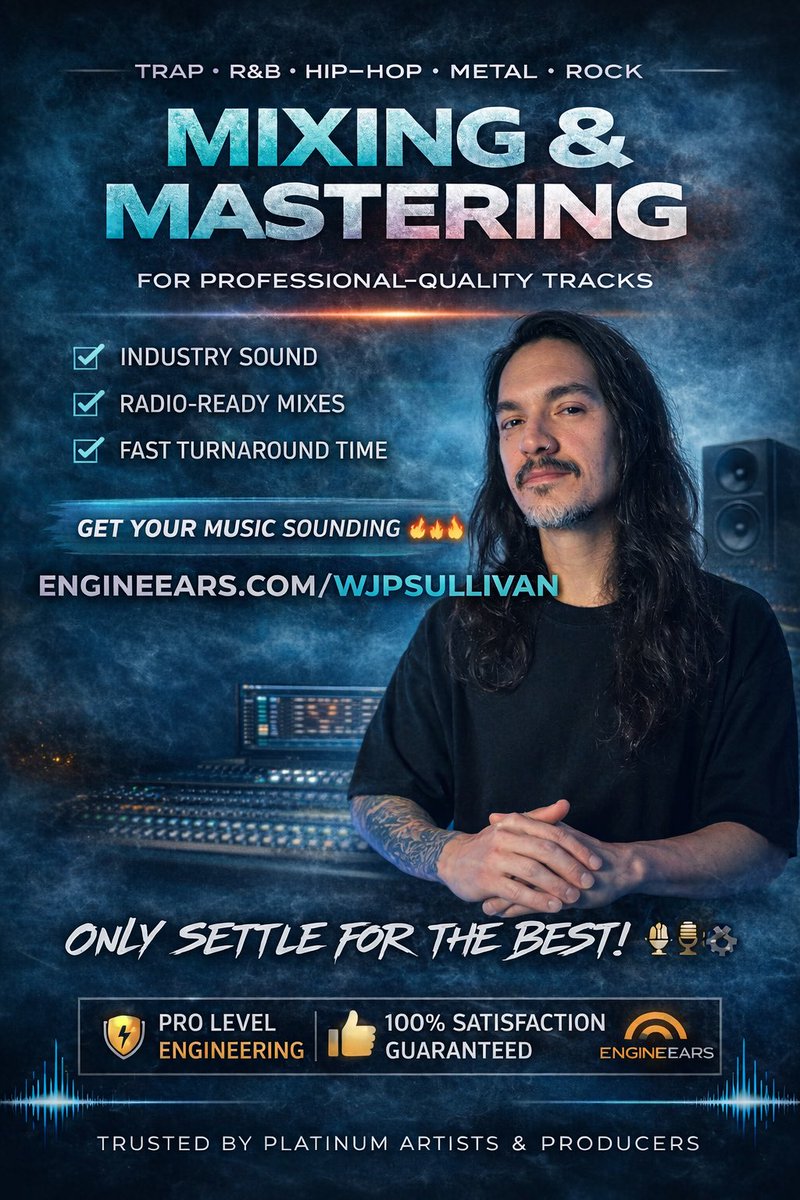 WJPSullivan's tweet photo. In July I finished building my space, The Wreckin’ Joint.  If you’ve ever wanted to collaborate with me, now’s the time.  I’m happy to work with your budget on anything!  

Check the link in my bio to book me for Production, Mixing, Writing and more via @EngineEars 

#producer https://t.co/x9qmsvn9uz