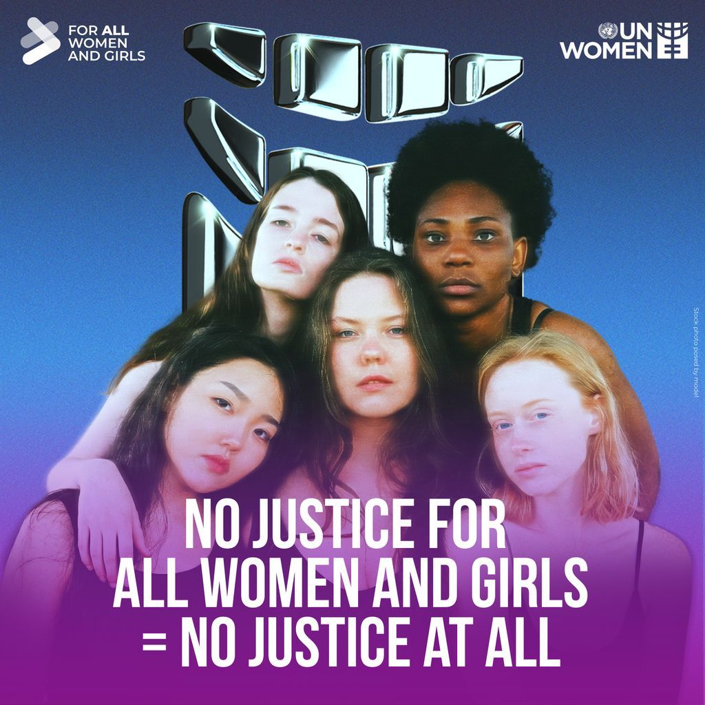 UNGeneva's tweet photo. This International Women's Day, #IWD2026, is a test of the world’s conscience.

Will we defend women and girls - or fail them?
Will we confront injustice - or tolerate it?
Will we act - or become complicit?

No justice #ForAllWomenAndGirls means no justice at all. 
@un_women https://t.co/BQ0Q5YlJRp