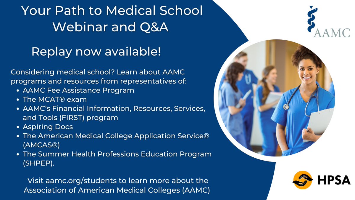 studentdoctor's tweet image. Miss our "Your Path To Medical School" webinar with @AAMCtoday? Replay available now, link below! @AAMC_MCAT @AAMCPreMed @AMCASinfo #premed #premedical #medschool #MCAT

youtube.com/watch?v=ScqQcY…