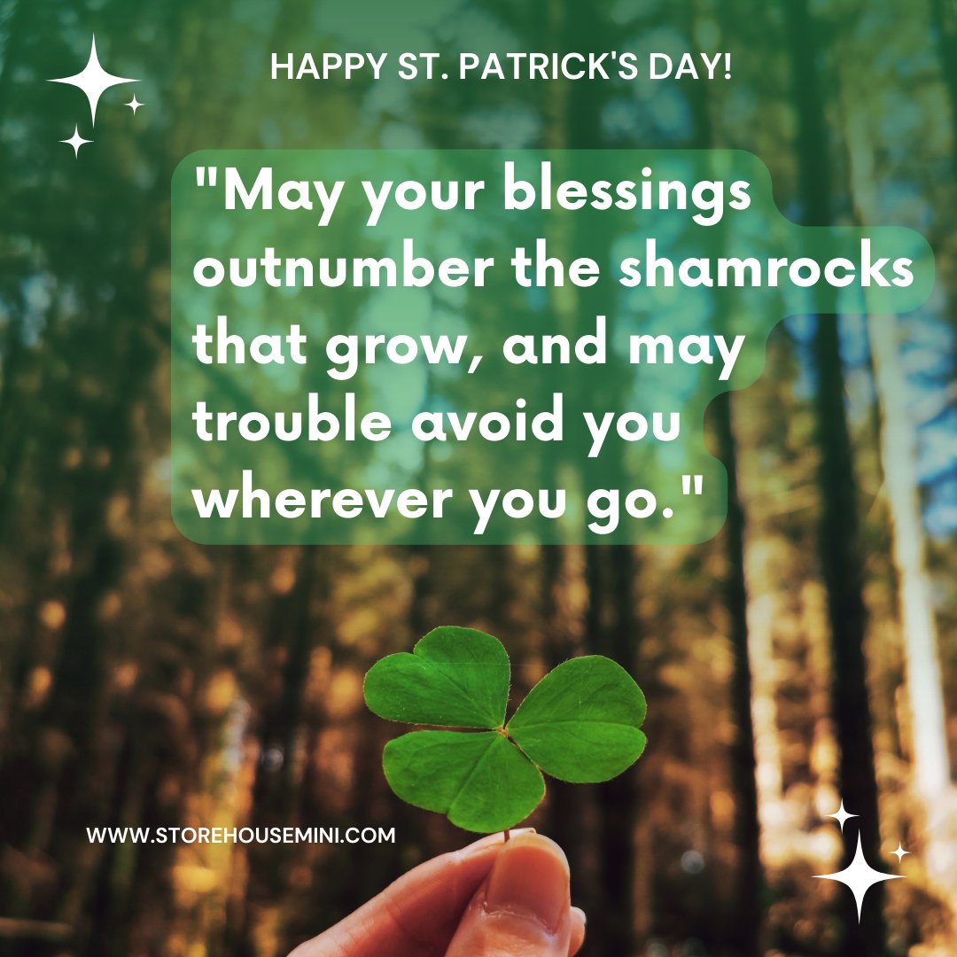 Storehousebham's tweet photo. Happy St. Patrick’s Day from Storehouse Mini Storage Complex! “May your blessings outnumber the shamrocks that grow, and may trouble avoid you wherever you go.”
#StorehouseMini #MiniStorage #SelfStorage #StPatricksDay https://t.co/i4xlRRCiEU