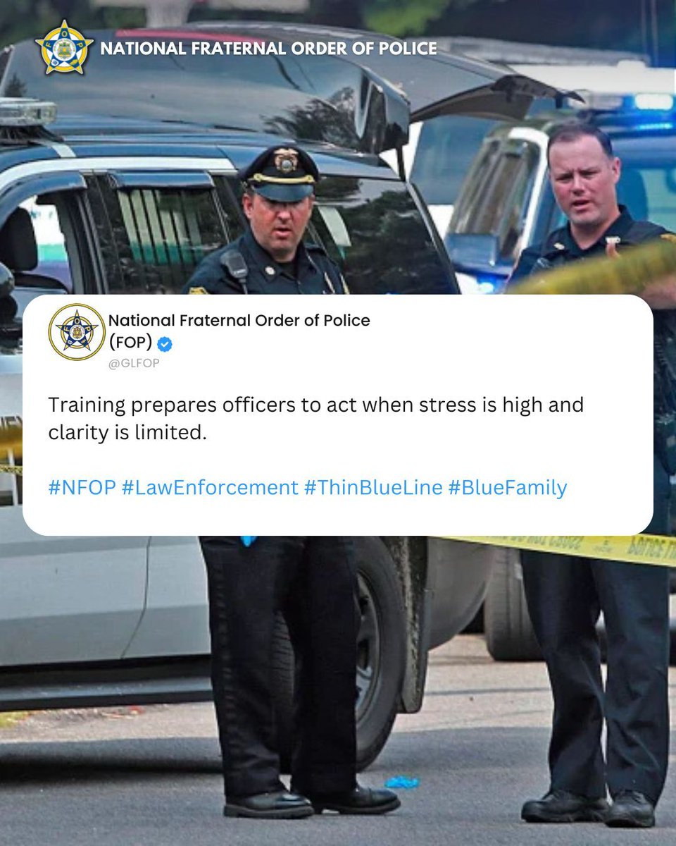 GLFOP's tweet image. In critical moments, preparation becomes instinct. Investment in training saves lives.

#PoliceTraining #OfficerSafety #LawEnforcement #FOP #PublicSafety