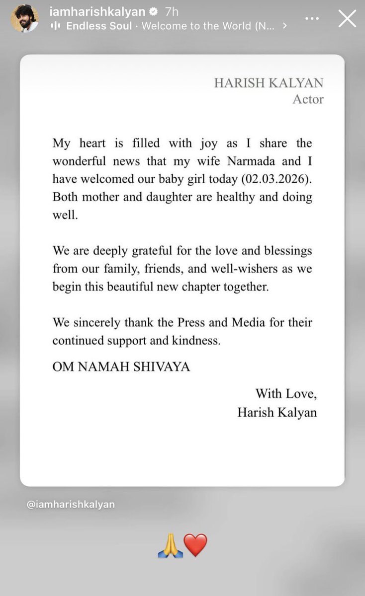 Ko_Bikaa's tweet image. Welcome to the world, little one! ✨ Congratulations to the new parents @iamharishkalyan and Narmada on their baby girl! Sending so much love to the family. 👨‍👩‍👧❤️
#HarishKalyan #NewBorn #BabyPrincess #TamilCinema