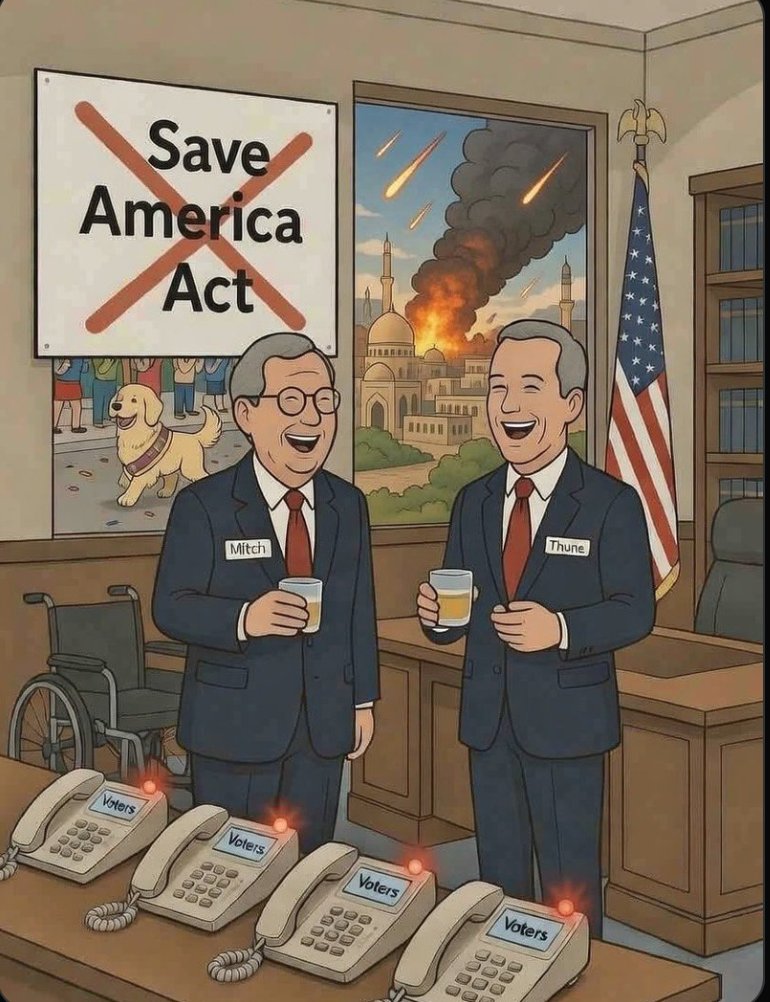 <a href="/Real_RobN/">🇺🇸RealRobert🇺🇸</a> Enough is enough <a href="/LeaderJohnThune/">Leader John Thune</a> <a href="/SenMcConnell/">U.S. Senator Mitch McConnell</a> at this point you are just being deliberately obtuse. 

Personal pecuniary gain and or hate for <a href="/realDonaldTrump/">Donald J. Trump</a> is the only explanation for you to continue to IGNORE the WILL OF THE PEOPLE.