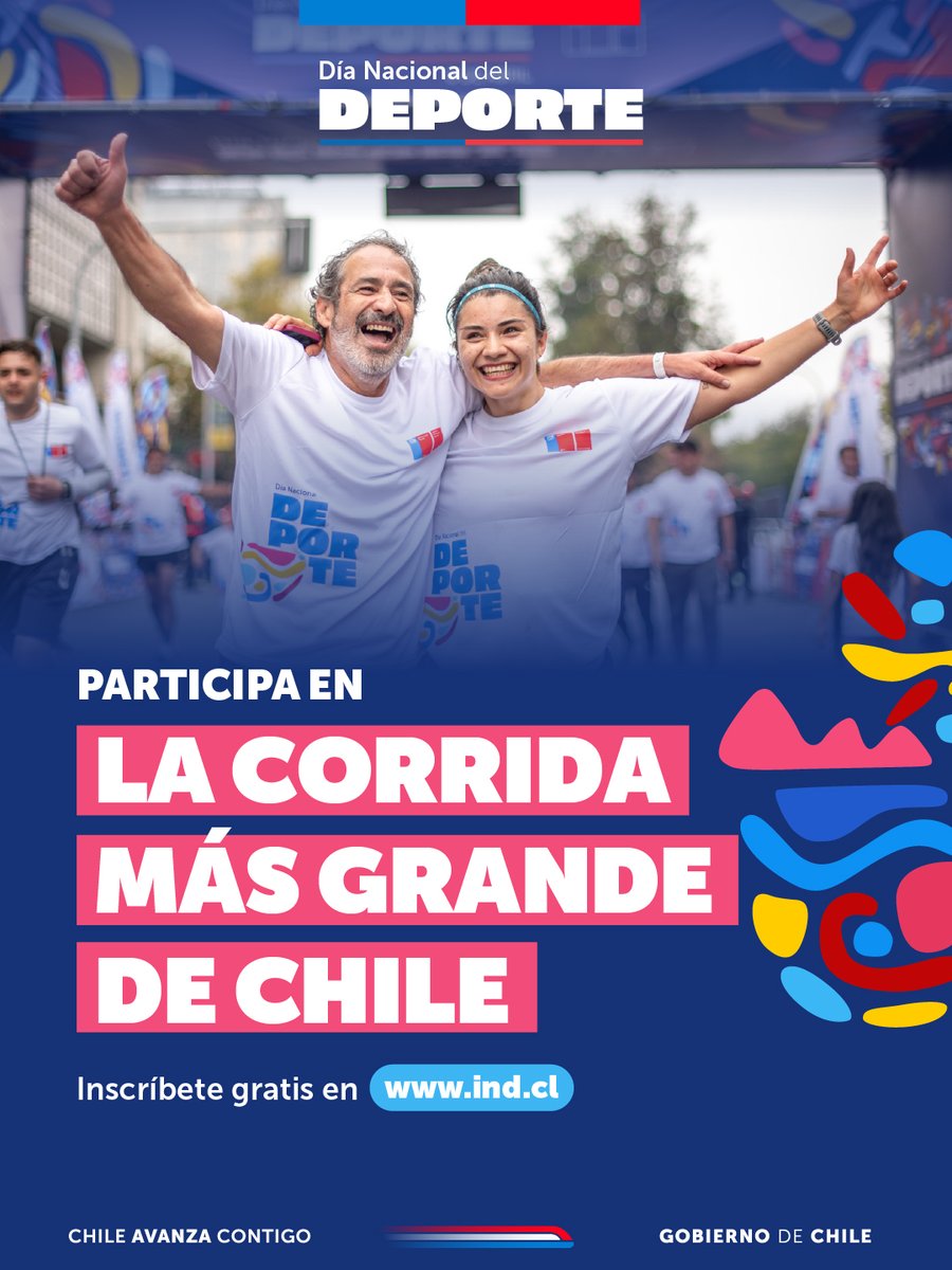 INDChileOficial's tweet photo. Atención: ya están disponibles las inscripciones gratuitas para la "La Corrida Más Grande de Chile" https://t.co/xM3nrcIljB https://t.co/NnSyvGvanL