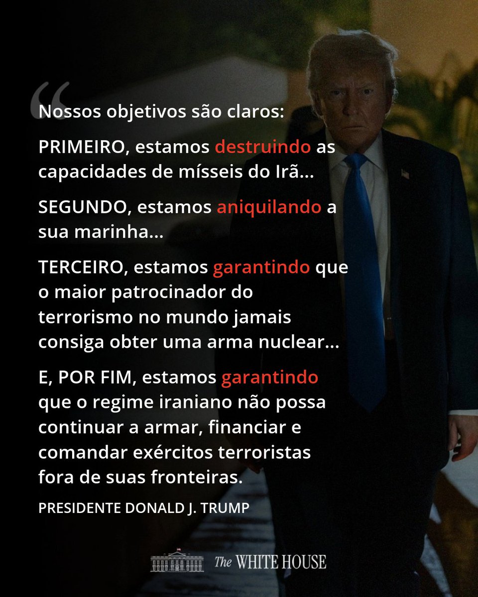 EmbaixadaEUA's tweet photo. .@POTUS Trump sobre o Irã. https://t.co/FosRYrFYT4
