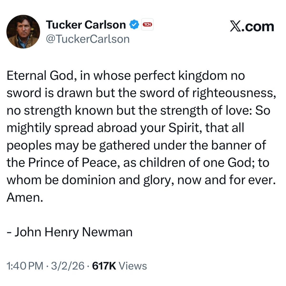 Carlson is in a tough spot because he's generally inclined to deep-throat Qatar, but Qatar is on the same side as Israel right now, so he's forced to vaguepost a prayer for peace.

Another problem for Carlson is that the thousands of deaths that he promised haven't happened. All