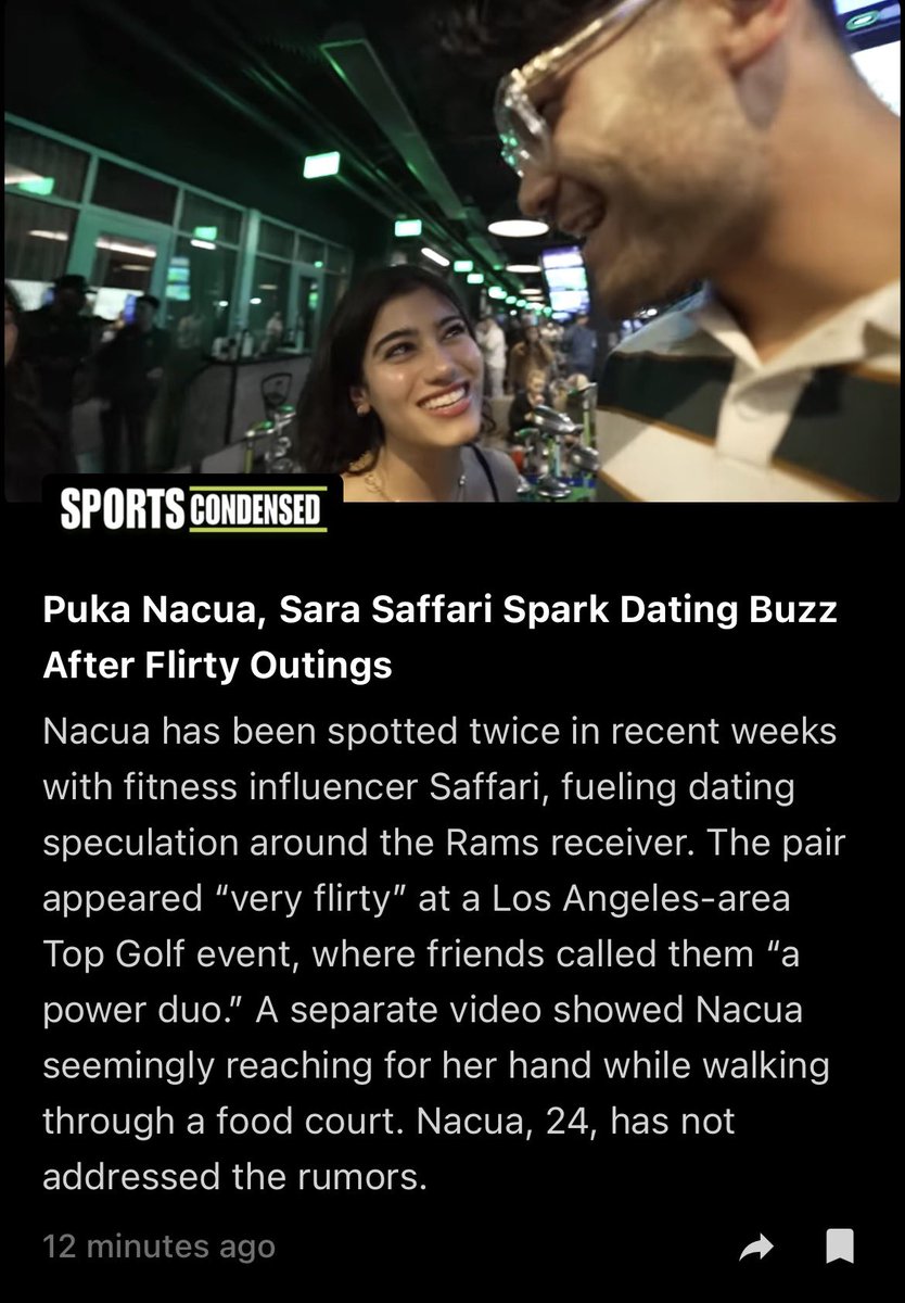 Sauvik99's tweet photo. Puka Nacua dating Sara Saffari? 👀

🎥: https://t.co/AsfkC4LV0M 
 -via Sports Condensed https://t.co/bAYxRSOKDq
