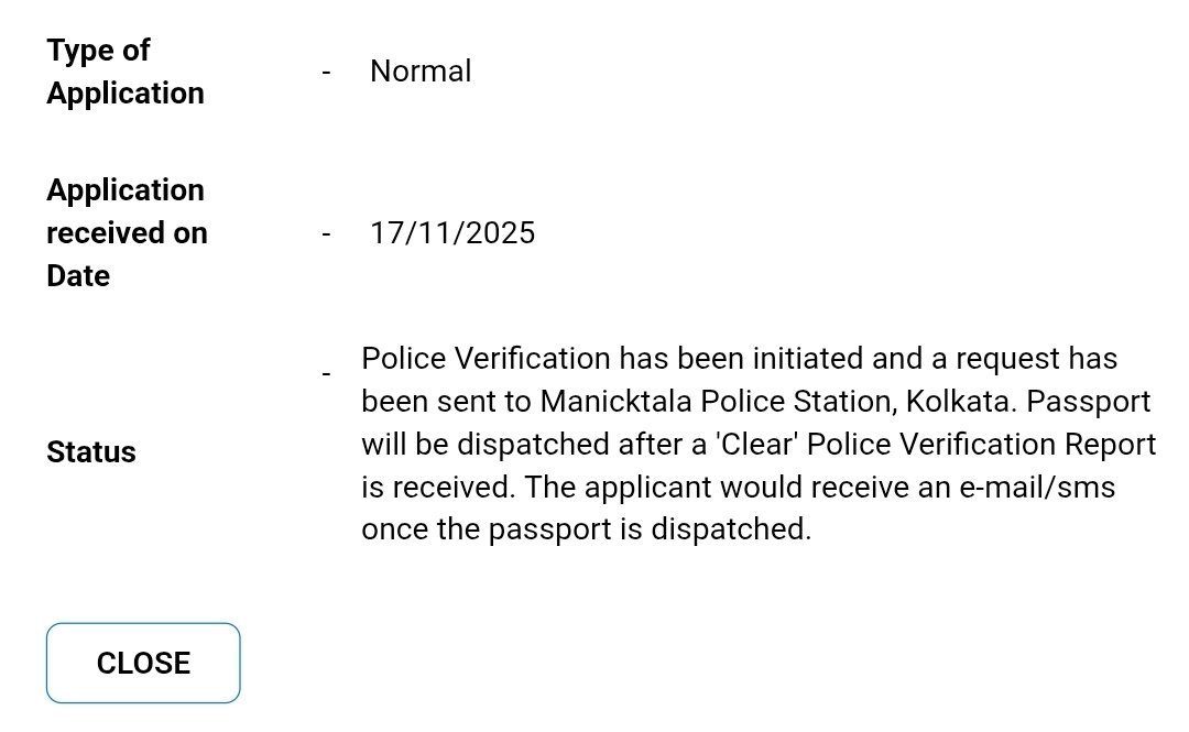 yash86172's tweet photo. @passportsevamea Applied passport on 17/11/2025. Police verification was initiated and completed by me soon after. It's been 2 months still passport is in pending stage and not delivered. Kindly look into it. 
File number: CA6075931310925

Image attached. https://t.co/1gxDBGINw8