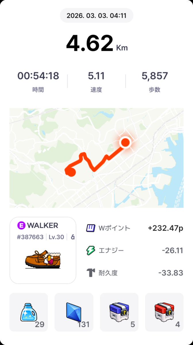 早朝ウォーキング終わり