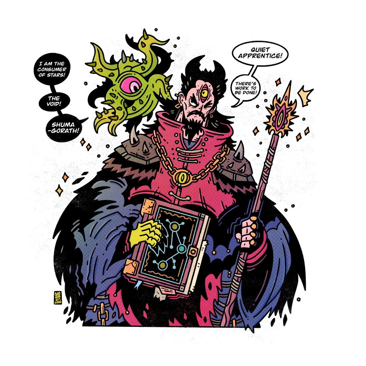 Strange things are afoot…👁️‍🗨️✨

Here’s a late night Doctor Strange doodle that’s been circling in my head. I like the idea of after defeating Shuma-Gorath, he took him in as an apprentice.