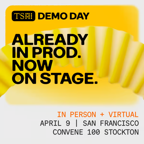 calcsam's tweet photo. excited to announce ts ai part 2: demo day

showcasing how companies like @Sanity_io @WorkOS @StainlessAPI have shipped typescript agents to prod  

come join us on April 9: https://t.co/Y9EjqVtjXv https://t.co/Es2f05Rs0Q