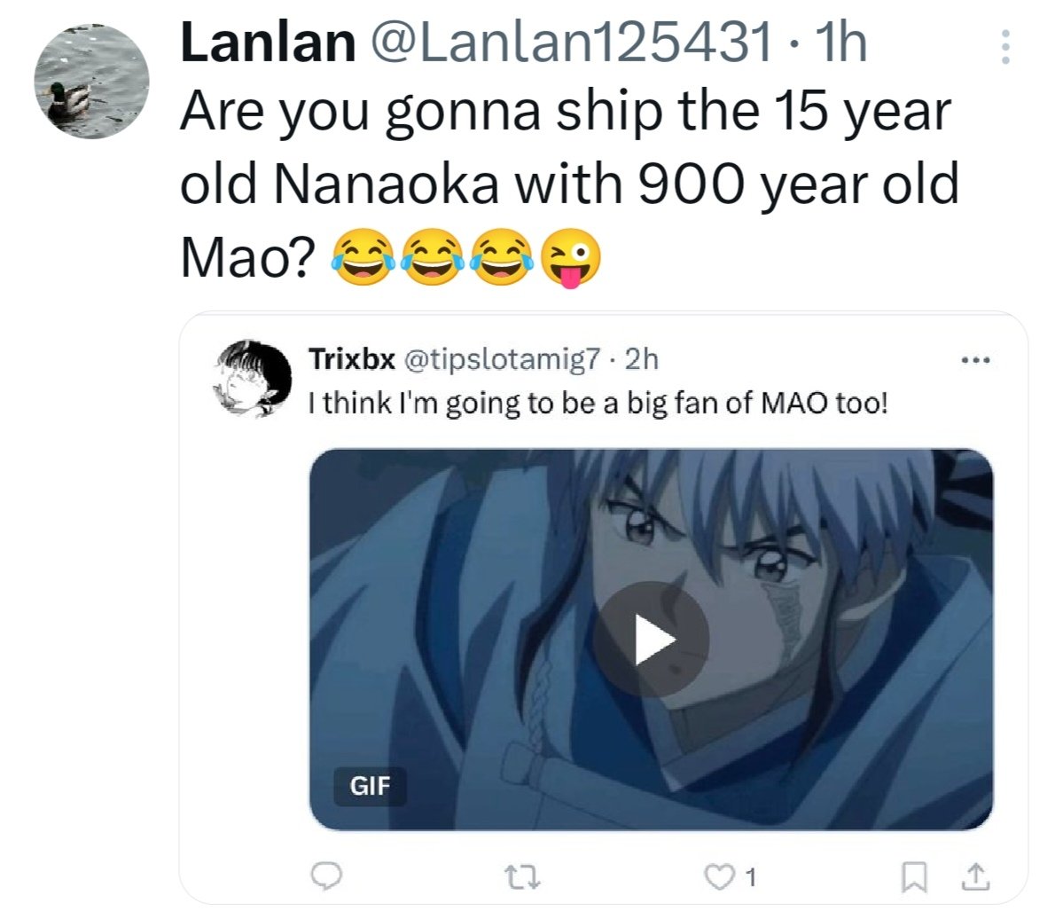 Rablixo5lmu's tweet photo. The idiot #sesskagu and #AntiSessRin who is literally calling Rumiko "Ped0" because it is known that Mao and nanoka will be a canon couple. Do you also want to contest Sensei's work? Write to her to change Mao's plot and maybe she will listen to you!! ๐๐ So idiot omg! ๐คฆ๐ฝโโ๏ธ https://t.co/cv2eGhQjxI