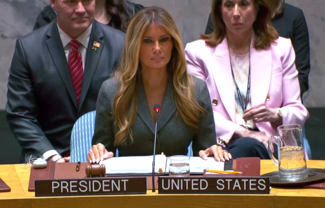 BNONews's tweet photo. Melania Trump chairs UN Security Council meeting, a first for a first lady https://t.co/VlKKQRSEER