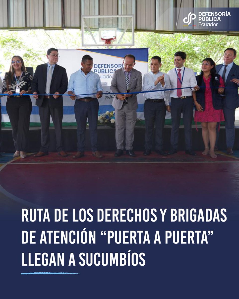 DefPublicaEC's tweet photo. El Defensor Público General, Ricardo Morales Vela, acompañado de autoridades de la provincia de Sucumbíos, inauguró en Lago Agrio la Ruta de los Derechos y el nuevo proyecto de las brigadas de atención “Puerta a Puerta”.🚌⚖️

Aquí más información: https://t.co/PfJvZMO2zP https://t.co/MS1a4wXz0U