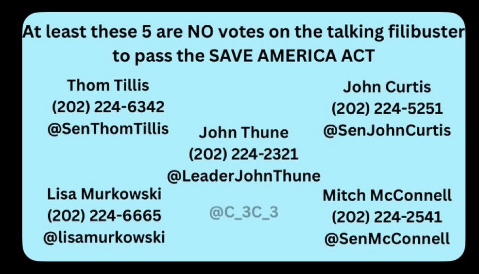 ArtGypsy2025's tweet image. Fund DHS THEN!
🇺🇸🇺🇸🇺🇸🇺🇸🇺🇸🇺🇸🇺🇸🇺🇸🇺🇸#PassTheSAVEAmericaActNOW 
#TalkingFilibuster