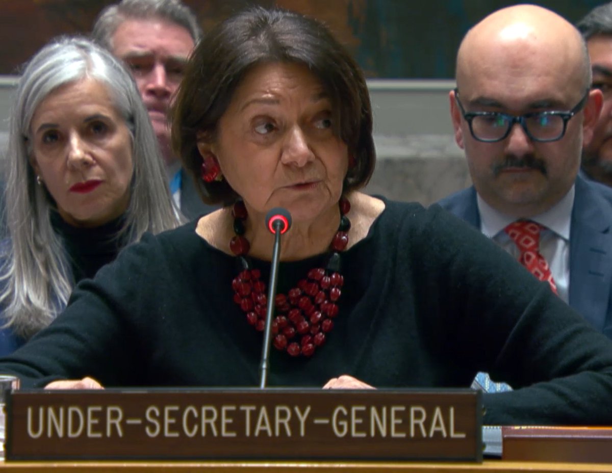 innercitypress's tweet photo. Now in UNSC, after opening by Melania Trump: it's Rosemary DiCarlo, who Inner City Press questioned before being thrown out of the UN. See, e.g., "UN Puts American Atop DPA, Rosemarie DiCarlo, Susan Rice's Deputy https://t.co/WSdRPDj0IW Why still in post? #MUNGA? https://t.co/XVOC5qIOQF