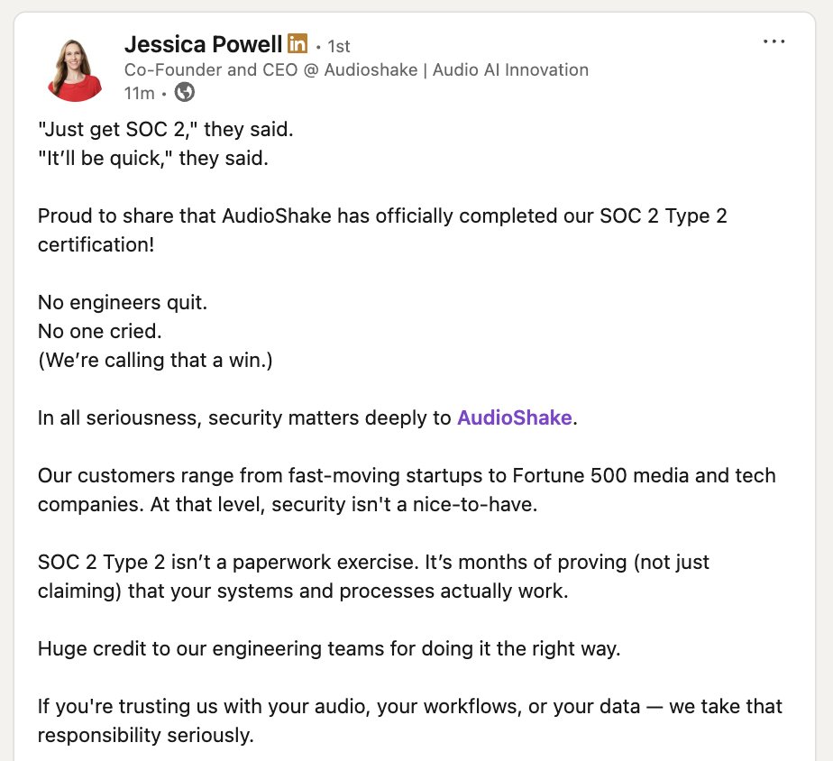 AudioShake tweet media