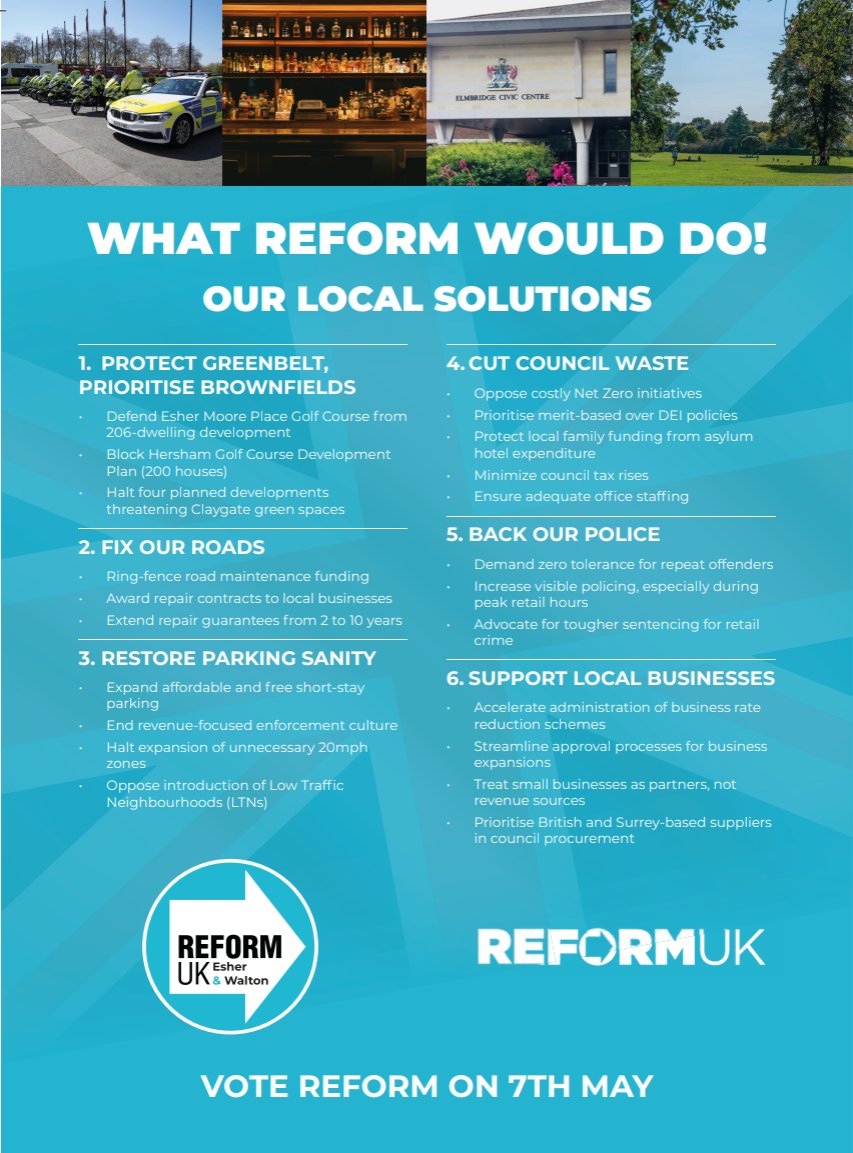Reform UK Esher & Walton Branch tweet media