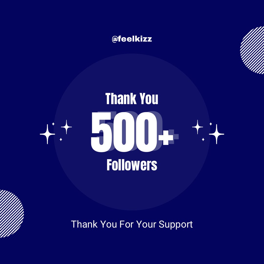 Thanks to 500+ followers…

Let’s keep going 🙏🙏🙏