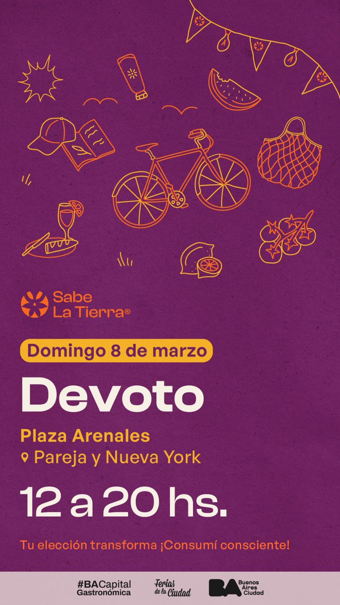 CrisoldeSabores's tweet photo. 📅 Agenda de ferias – Del 2 al 8 de marzo

📍 Jueves 5
Sabe la Tierra
Diagonal Norte y Florida
🕙 10 a 18 hs

📍 Sábado 7
Hope – International Woman's Day
Catamarca 45, Acassuso
🕚 11 a 19 hs

📍 Domingo 8
Sabe la Tierra
Pareja y Nueva York, Devoto
🕛 12 a 20 hs https://t.co/0NnRRDK3OR