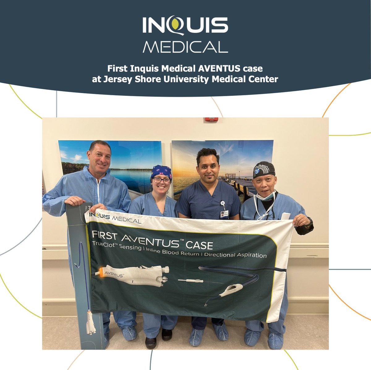 Inquismedical's tweet photo. Congratulations to Dr. Madhav Upadhyaya and his dedicated team at Jersey Shore University Medical Center on successfully performing his first AVENTUS case.

We’re proud to see AVENTUS in action as physicians continue to advance patient care with next-generation thrombectomy technology.

#InquisMedical #AVENTUSthrombectomy #PECare
#PulmonaryEmbolism #Thrombectomy
#MedicalInnovation