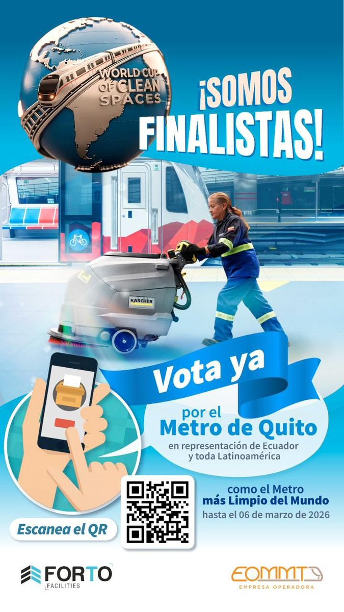 En más de tres décadas de operación, nos hemos destacado por la impecabilidad de nuestras estaciones 🚉 y medios de transporte. 🚈🚡🚊🚌

Hoy el <a href="/MetrodeQuito/">Metro de Quito</a> 🚇, que operamos junto a <a href="/Transdev/">Transdev Group</a> (<a href="/eommt_uio/">EOMMT</a>), también se destaca en ese aspecto y es finalista por Latinoamérica en la