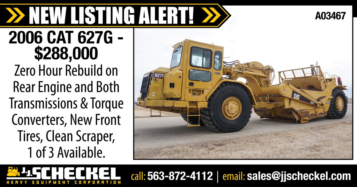 JJScheckel's tweet image. Just listed! 3 Available👉jjscheckel.com/product/2006-c…
#heavyequipment #scraper #caterpillar