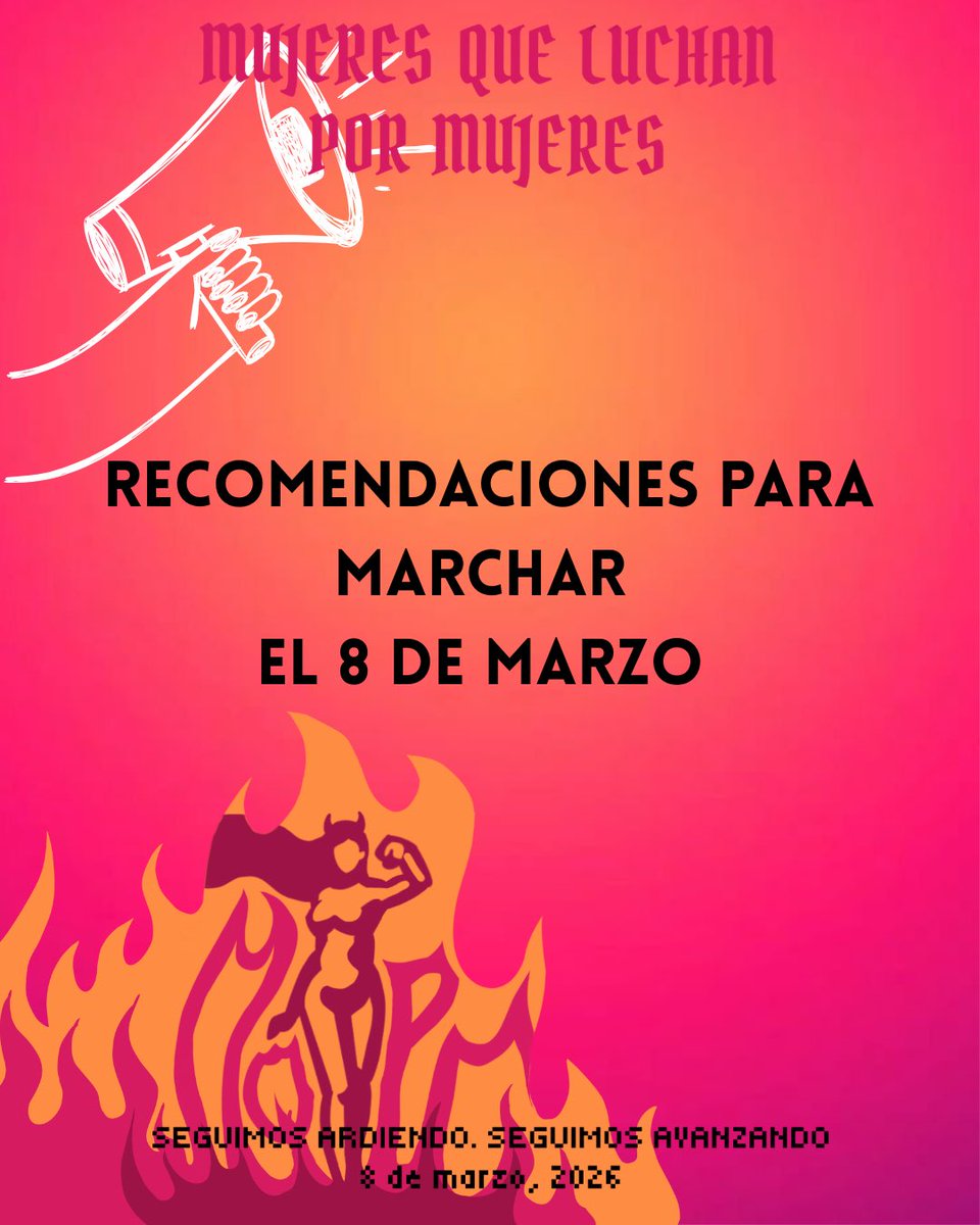 mqlpmtrc's tweet photo. ¿Vas a asistir a la marcha del #8M2026 en #LaLaguna? ¡ÚNETE A NUESTRO CONTINGENTE! 

👉🏻Te compartimos las siguientes recomendaciones. 

🔥Seguimos ardiendo, seguimos avanzando🔥

🏳️‍⚧️Contingente transincluyente🏳️‍⚧️

#torreon #gomezpalacio #lerdodurango #feminismo https://t.co/9HKkd1WKiV