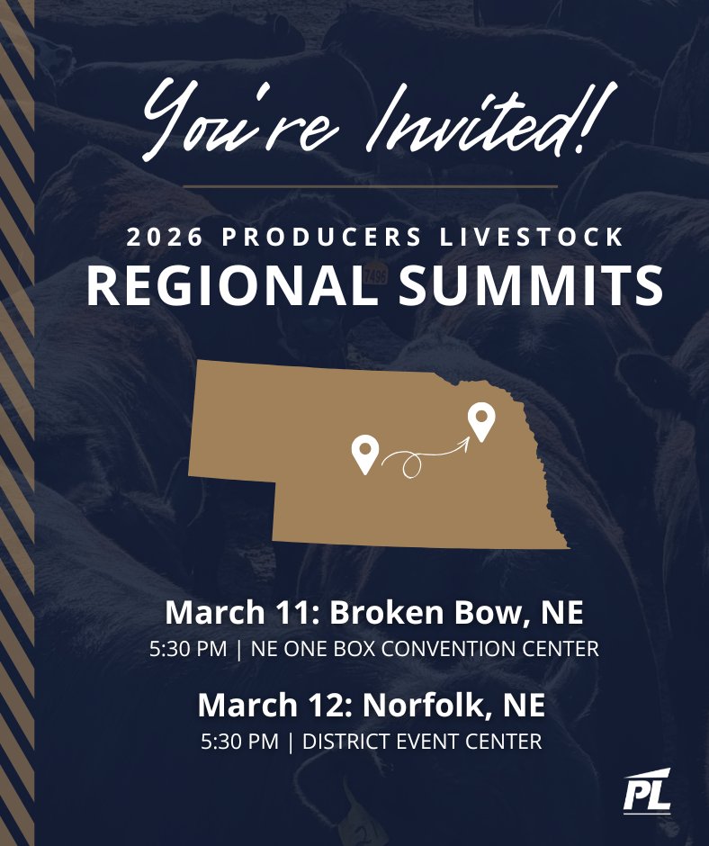 ProducersOmaha's tweet photo. Get excited: our first Regional Summits kick off next week! 🗓️

Join us in Broken Bow, NE next Wednesday or Norfolk, NE on Thursday! Enjoy dinner, drinks, market updates and Q&amp;A with the Producers team. 

RSVP here 👉 https://t.co/gH9qIuFXYA https://t.co/TEKIHFIeFa