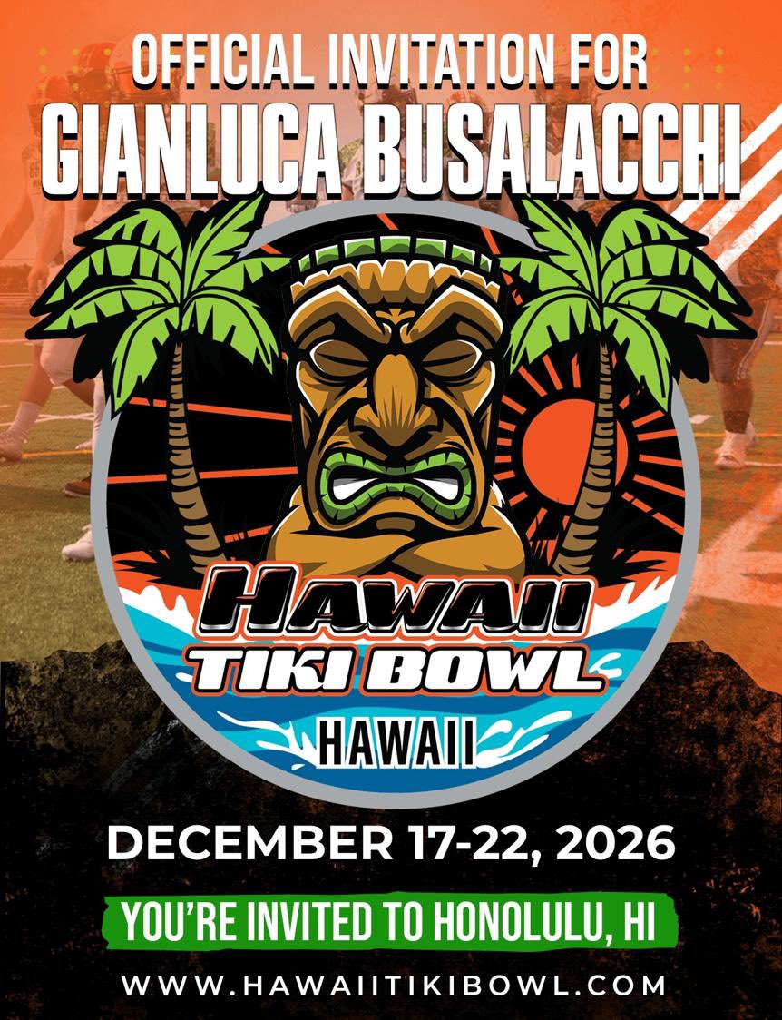 Gl_busa's tweet photo. Blessed to be invited to the @HawaiiTikiBowl 

#rolldons https://t.co/OOz1N9x1ZS