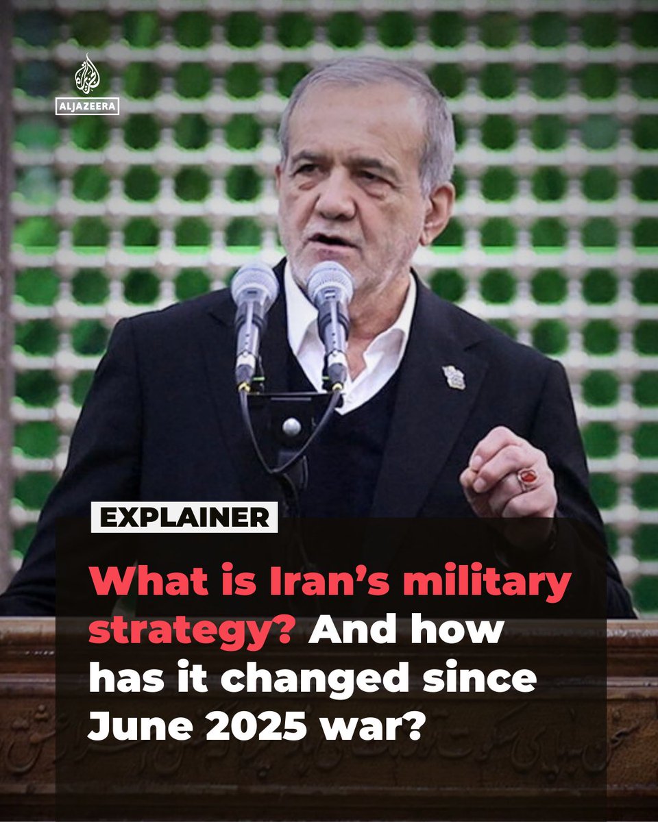 AJEnglish's tweet photo. 'Iran has a strong army, but it is an aerial war. Iran's in a disadvantageous position'

Defence analysts tell Al Jazeera that Iran has revised its military strategy since 12-day war with Israel.

Here's what you need to know https://t.co/f0fuCPs9kU https://t.co/oVG949tdxv
