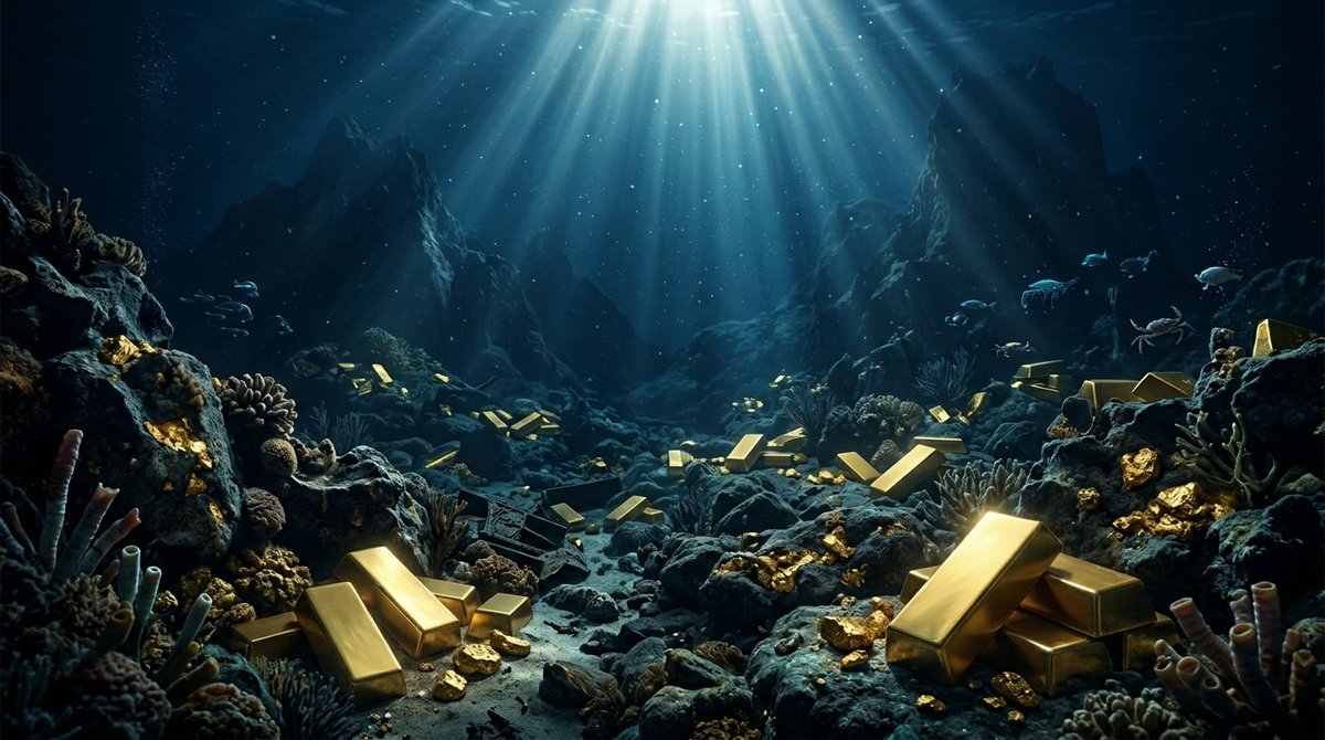 عن الذهب والبحار 🌊
​يوجد في قاع المحيطات كمية من الذهب تكفي لمنح كل شخص على الأرض 4 كجم! لكن المشكلة في كيفية استخراجه. 💰🌊
#كنز #ذهب #البحر #ثروات