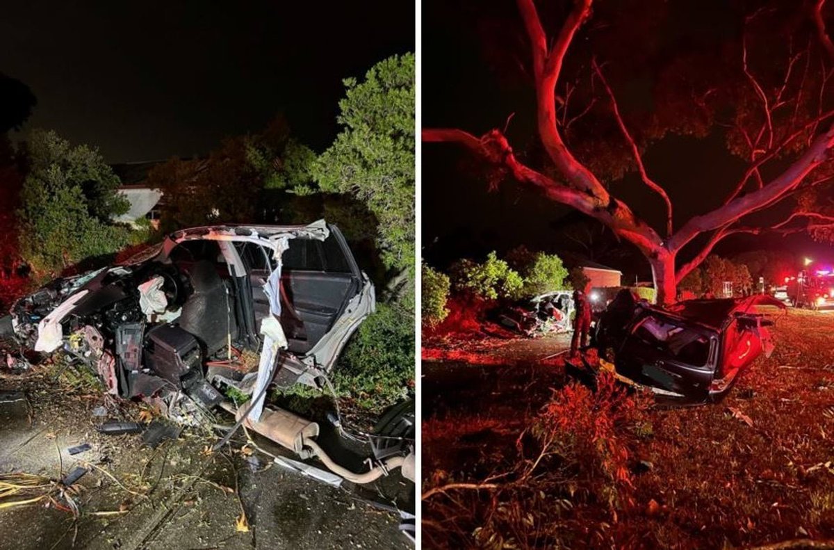 The whereabouts of driver remains unknown after the stolen car he was driving was split in two following a crash in Seabrook this morning.

Emergency services were called to the Point Cook Road scene after calls to Triple Zero (000) reported a car had crashed into a tree and