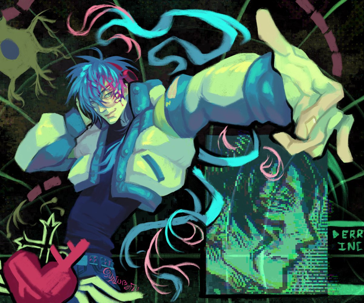 Soup_in_my_fly's tweet photo. Oh this old thing? Haha yeah it’s actually just an exposed nerve ending but thanks 
#dmmd #dramaticalmurder #aobaseragaki #fanart https://t.co/tEqauE1nvO
