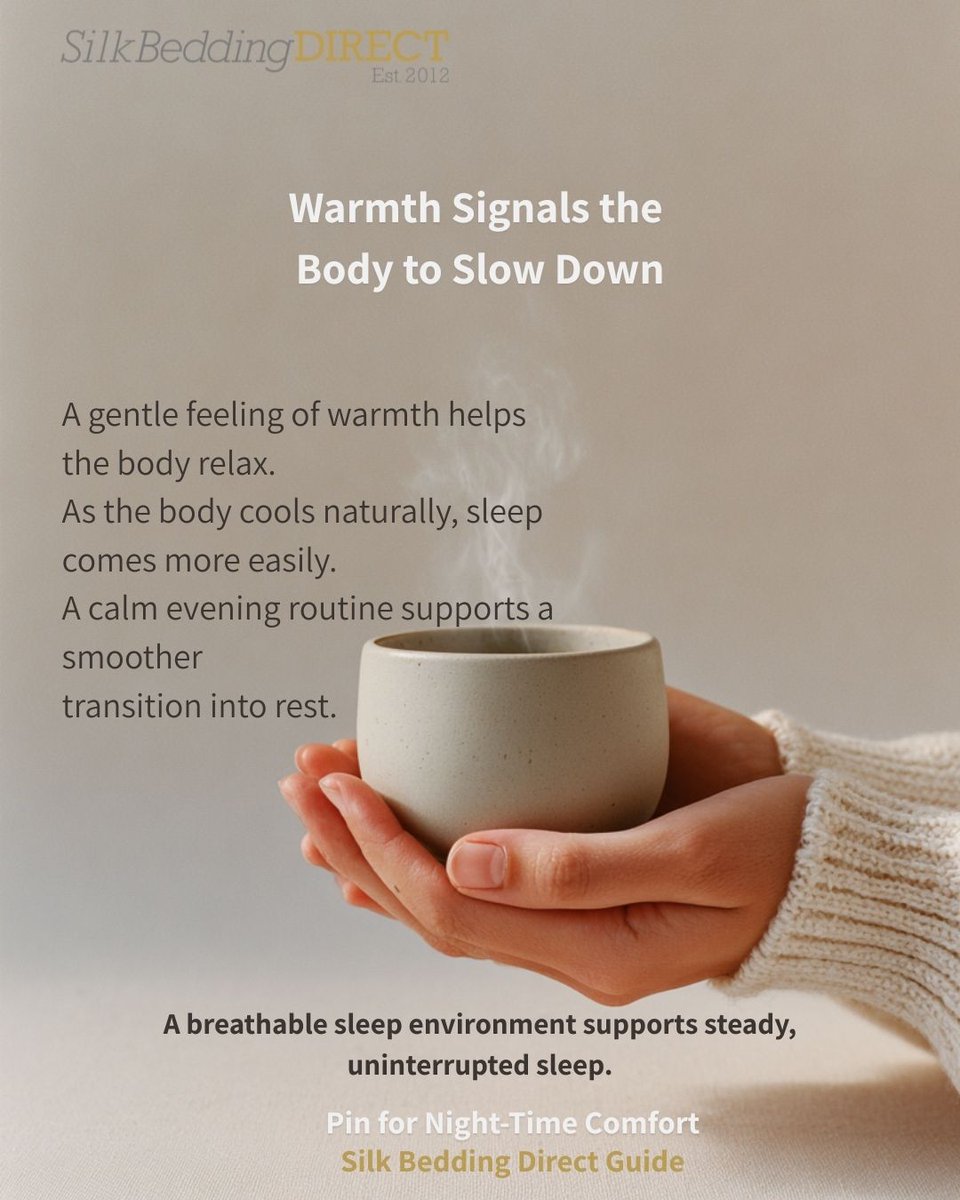 SilkBedDirect's tweet photo. Sleep is layered.
Warmth slows the body. Light regulates melatonin. Deep sleep restores. Full cycles clear the mind.
It’s not time in bed — it’s uninterrupted, aligned rest.
Better sleep starts with your environment. 

#SilkBeddingDirect #SilkFilledDuvet #SleepScience #DeepSleep https://t.co/xRFqTq8oFw