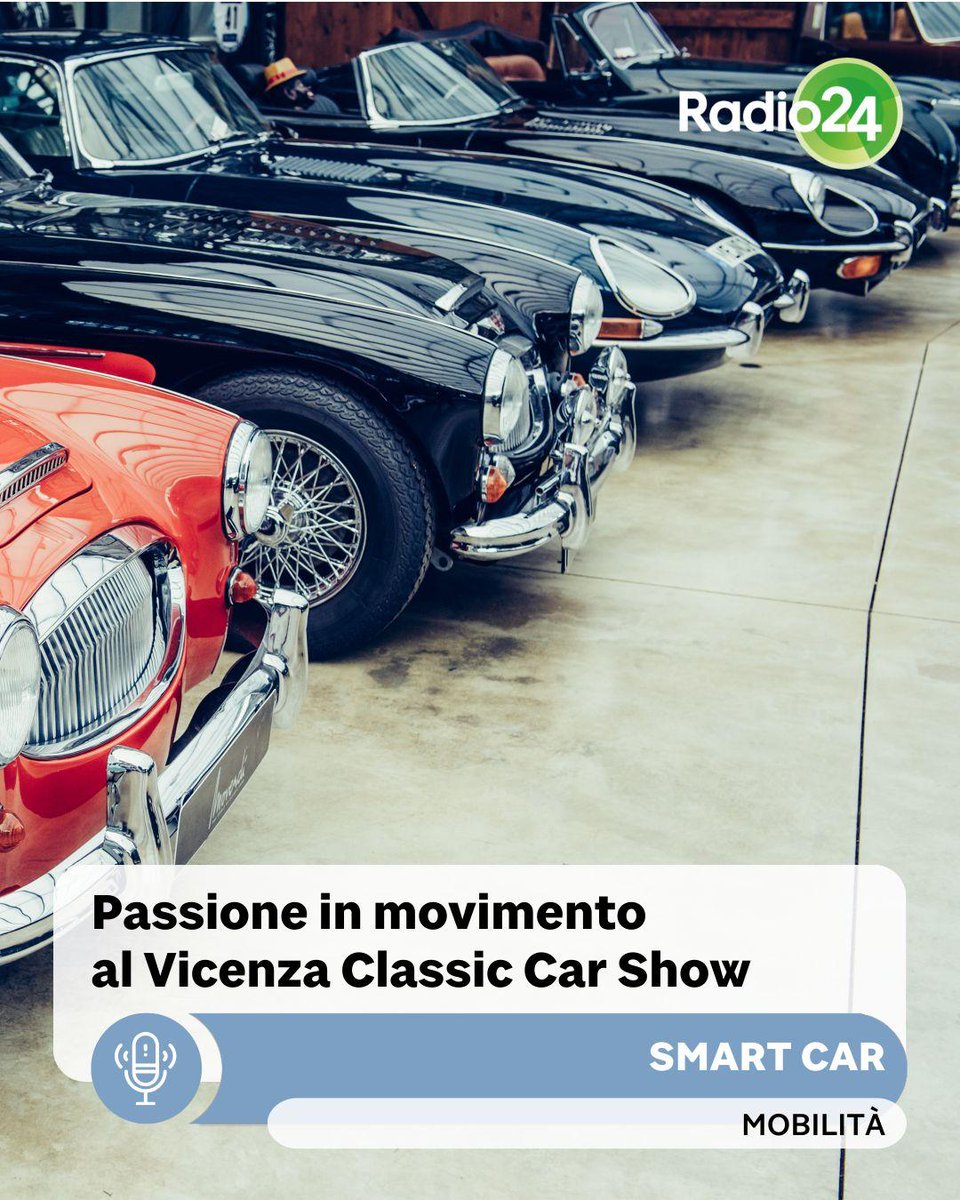Radio24_news's tweet photo. Dalle icone anni '50 alle #Youngtimer: al Vicenza Classic Car Show la passione per i motori unisce le generazioni. Ne parliamo a #SmartCar con Andrea Martini (AD di EMAC) tra trend del collezionismo e raduni dinamici. 🏎️💨
🎧 https://t.co/CzyJBnR4bZ
#Radio24 #AutoClassiche https://t.co/qhXWwD5Dvx