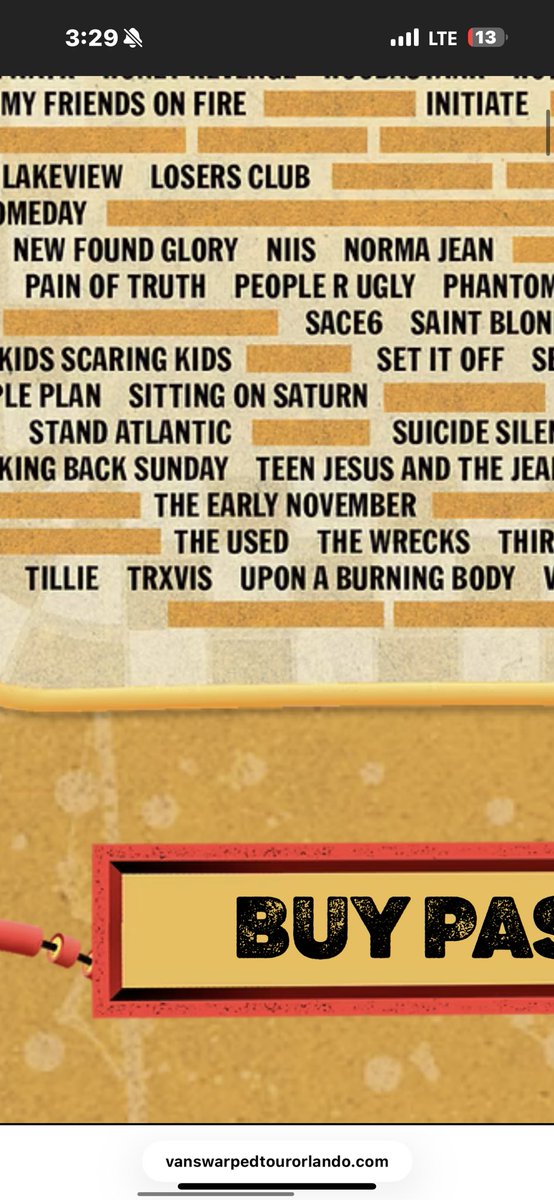 fvzzyyyy's tweet photo. sleeping with sirens jsut announced for orlando warped but i can’t help but wonder if this blank spot in w is @waterparks shaped or not https://t.co/7y3KhkYGoU