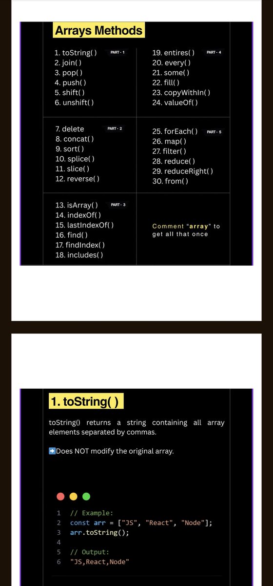 slimzzzy25576's tweet photo. Day 13 : 30-day backend coding challenge 

Have been going through Array  methods, and I have been wowed!!.

How many of these methods have you used??

#LearningBackendWithTS https://t.co/a6WszIffMi