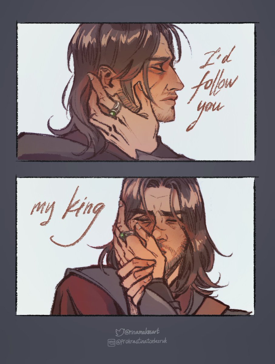 rinamakesart's tweet photo. no one asked no one expected but here's aramir fanart in 2026 😔✊

#lordoftherings #lotr #aragorn #boromir #aramir https://t.co/uNjy8bEqS0