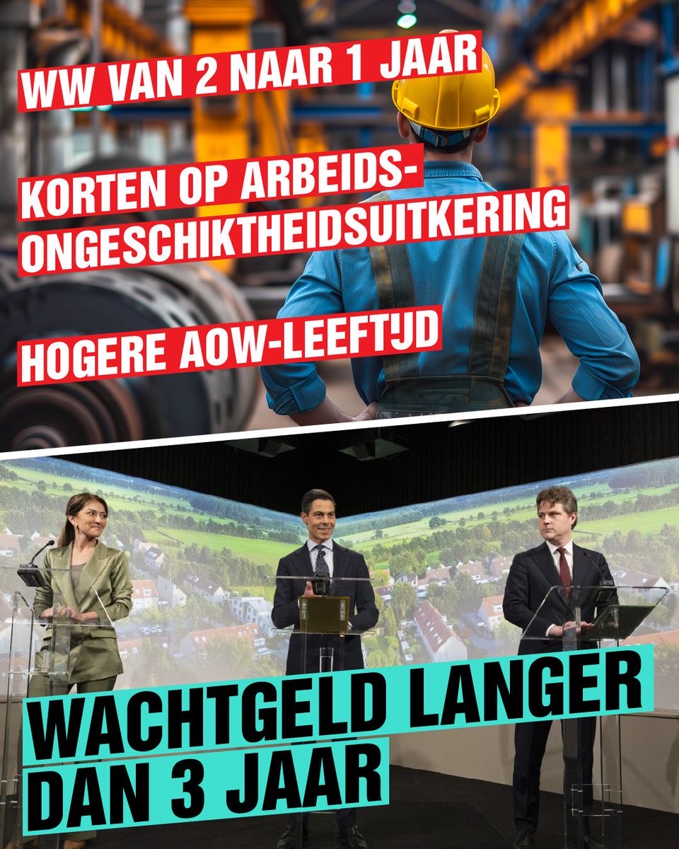 jimmydijk's tweet photo. Politici die voor zichzelf 3 jaar en 2 maanden wachtgeld hebben geregeld, willen de WW halveren, de WIA korten en de AOW-leeftijd verder verhogen.

Hier is niets constructiefs aan. Het zorgt voor meer armoede, onzekerheid en ongelijkheid. https://t.co/QQV468jBD8