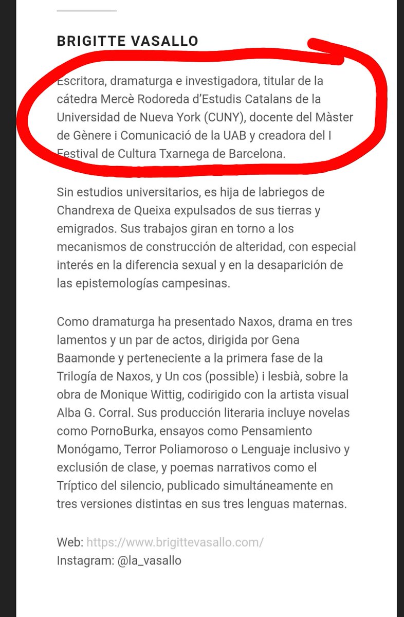 Aquesta senyora que xerra és titular (segons ella) de la càtedra Mercè Rodoreda d'Estudis Catalans.