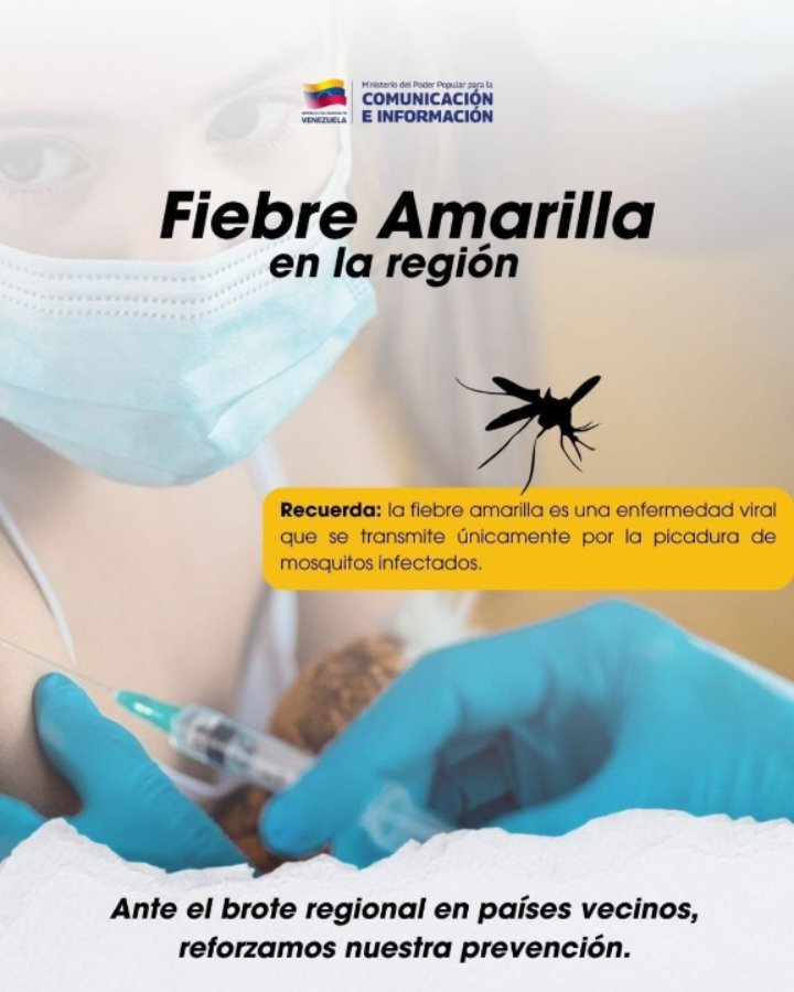 ThaChacoa's tweet photo. Vacunate contra la fiebre amarilla.   #CienciaParaLaVida https://t.co/h8TL21dn6C