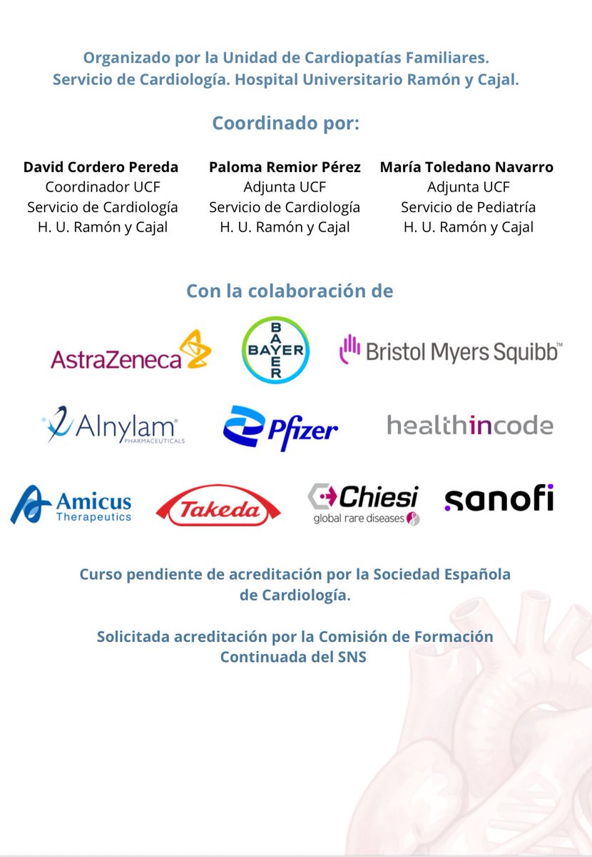 CardioFamiHRYC's tweet photo. 💙Gracias a nuestros sponsors, sin su colaboración este curso no sería posible https://t.co/86I1uFRthh