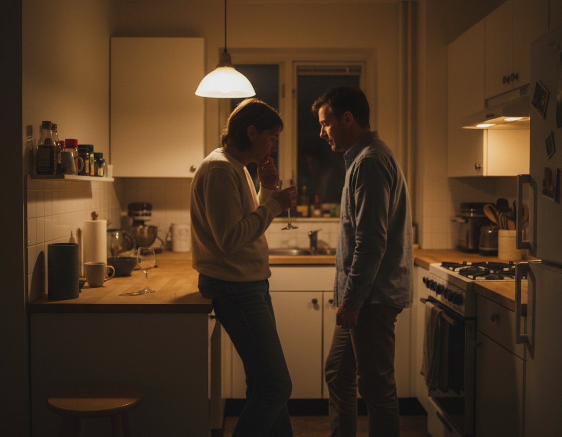 eschenbeck_eu's tweet image. Late‑night kitchen, two strangers after a night out. They try to act cool, then one of them breaks and says, "I never do stuff like this, I have no idea what’s going on here." Sometimes an honest sentence is more intimate than any kiss.

#ModernRelationships #UnidaLife