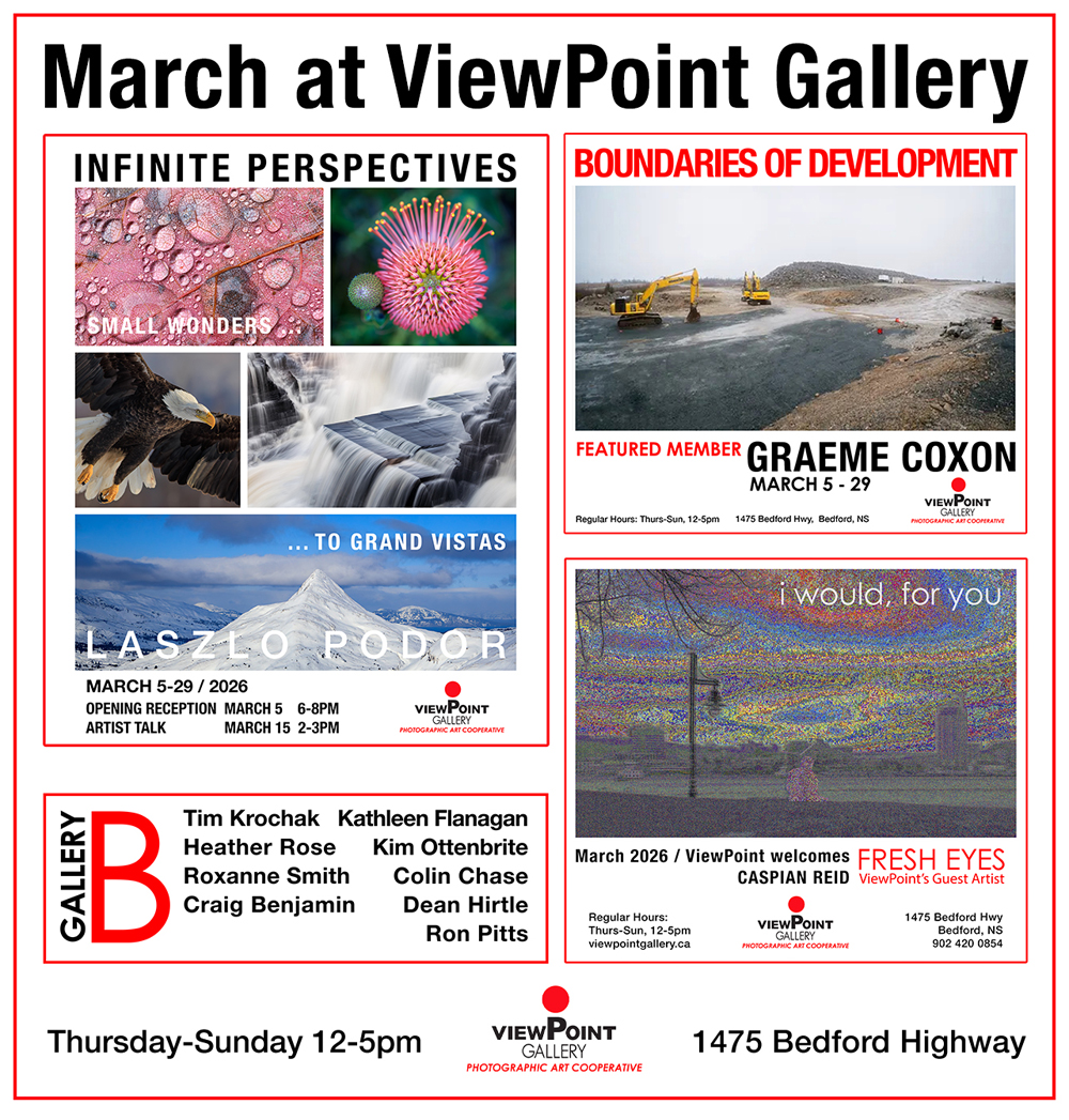 ViewPointHfx's tweet photo. March 2026 - What's Happening at ViewPoint Gallery - https://t.co/vye0t3IgTr https://t.co/JWOedEUqHD