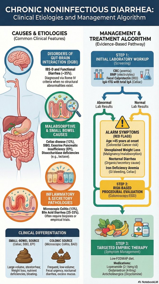 drkeithsiau's tweet photo. Approach to managing non-infective diarrhoea 💡 https://t.co/gRgDdERfL9